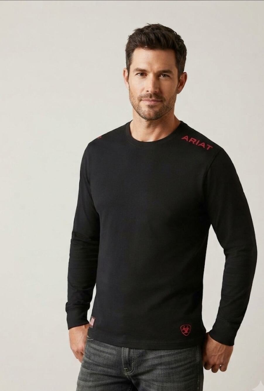 Ariat FR Born For This Skull Long Sleeve T-Shirt Black Flame Resistant Medium